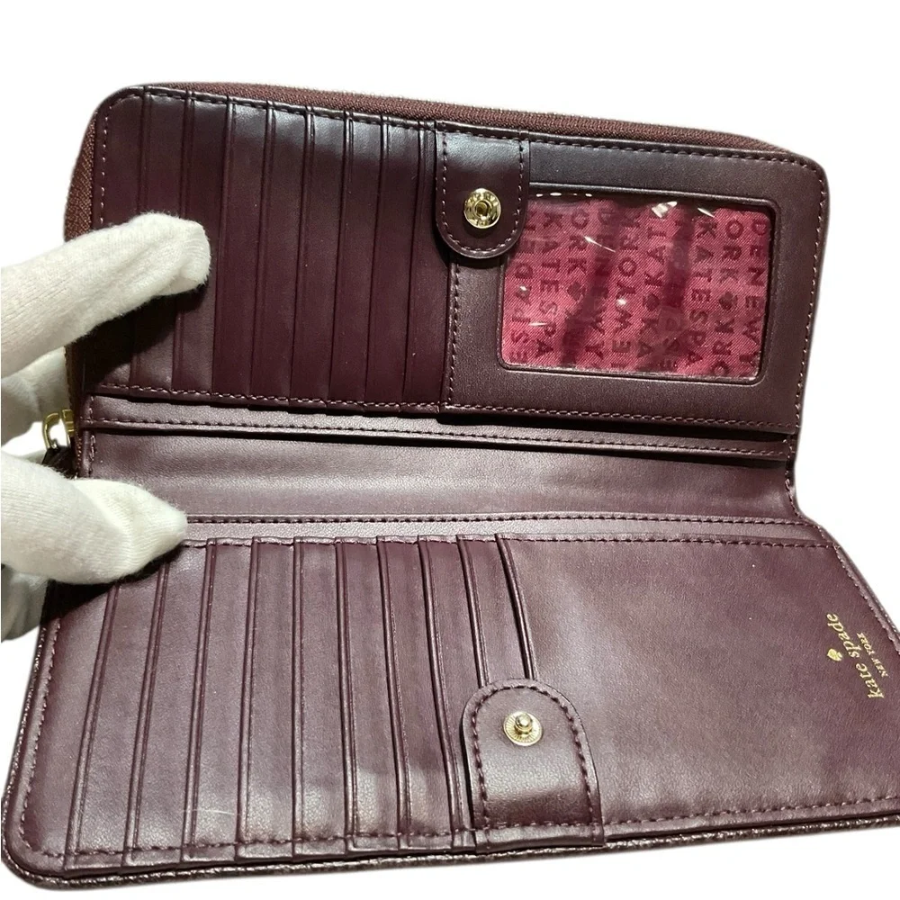 Kate Spade Cherrywood Pebbled Leather Long Continental Wallet